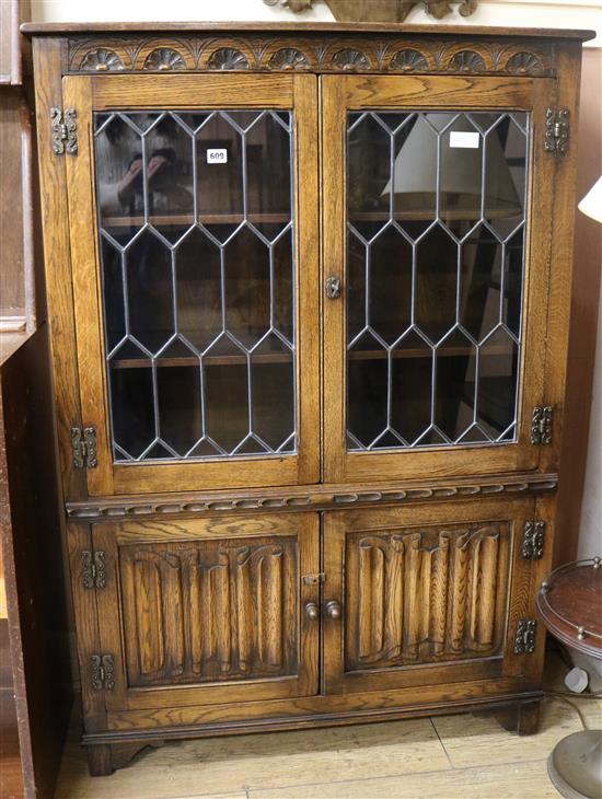 A leaded bookcase, W.95cm